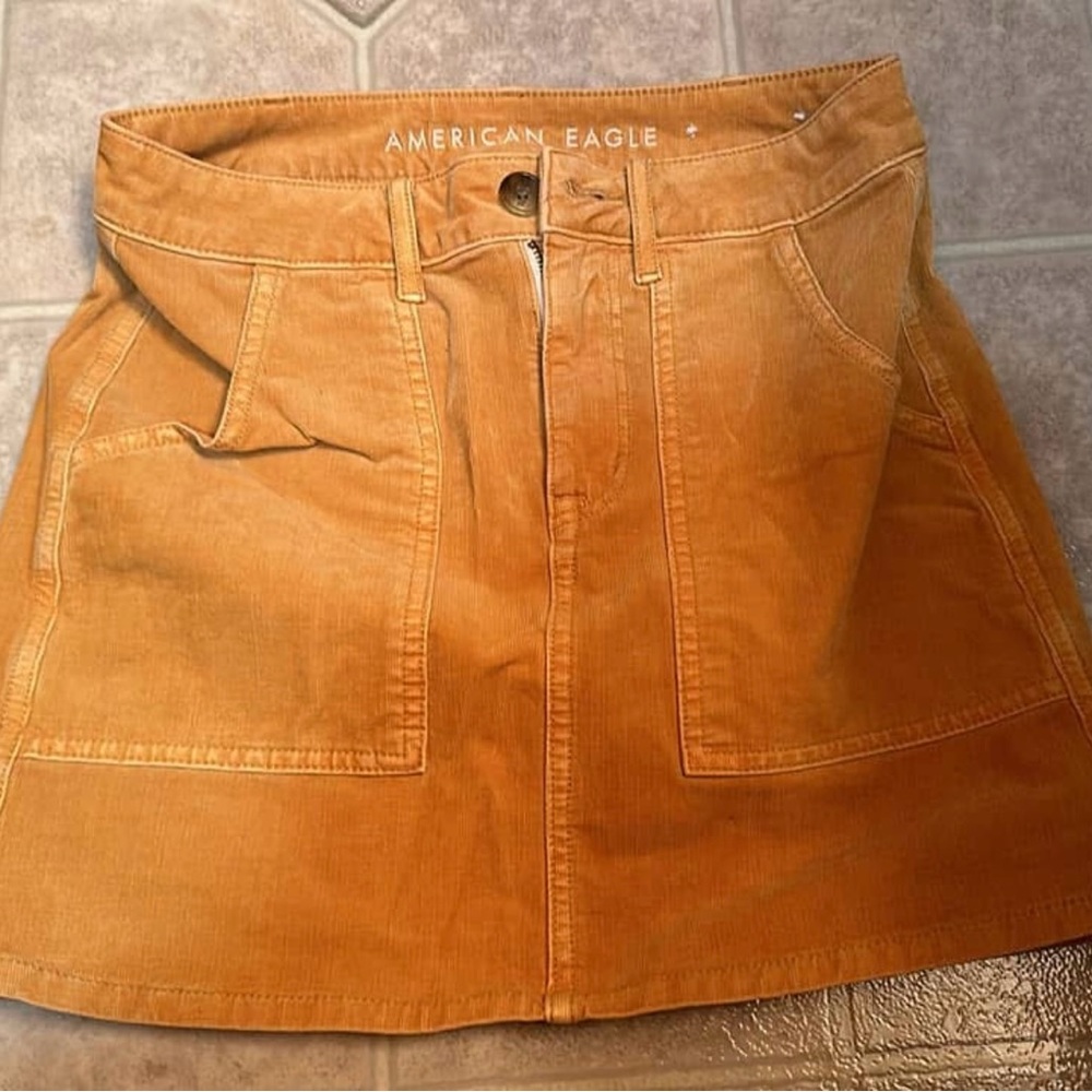 American Eagle Outfitters Tan A-Line Mini Skirt